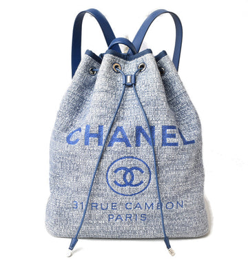Top Quality Chanel Cotton Canvas Denim Backpack Chain Bag Deauville 2018 Cruise Line