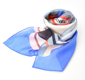Top Quality Chanel Cotton Scarf Handkerchief Blue Multi