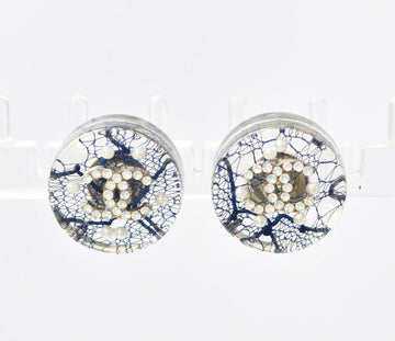 Top Quality Chanel CC Circle Rhinestone Pearl Earrings