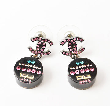 Top Quality Chanel CC Circle Rhinestone Earrings