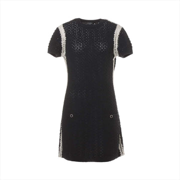 Top Quality Chanel Coconut Button P72 Silk e One Piece 36  Black