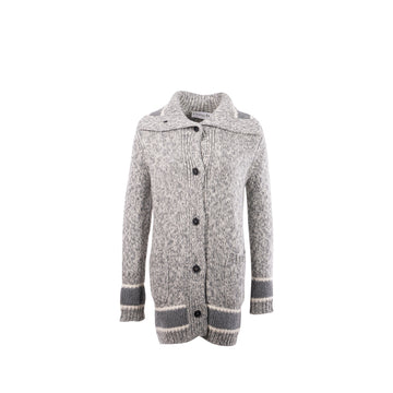 Top quality Dior Size 36 Long Cardigan Wool/Cashmere Grey/White
