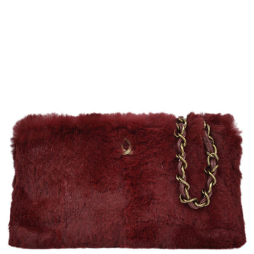 Top Quality Chanel 2000-2001 Chain Tote Bag Bordeaux Fur