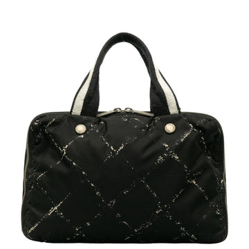 Top Quality Chanel  Travel Line Handbags Mini Boston Bag Black Nylon Vinyl  CHANEL