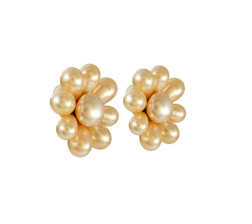 Top Quality Chanel bag Faux Pearl Flower Earrings