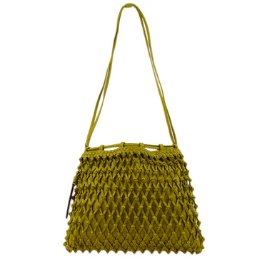 Top Quality Chanel Green Lambskin Braided Shoulder Bag