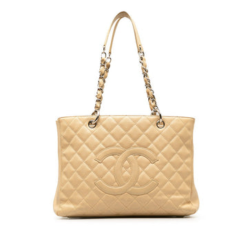 Top Quality Chanel Matrasse Chain Tote Bag Beige Silver Caviar S  Chanel