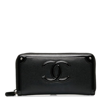 Top Quality Chanel Coco Long Wallet Black Leather  Chanel