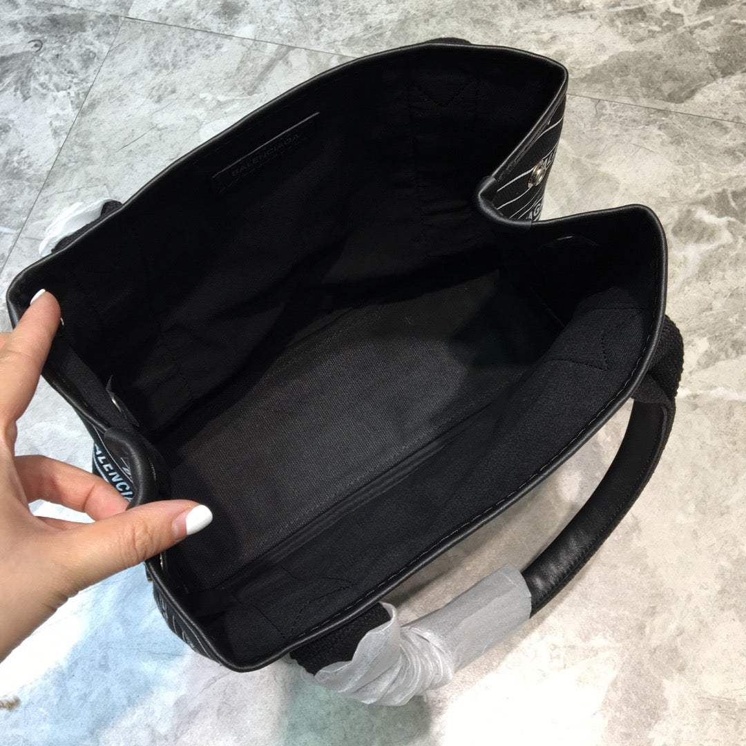 BLN-Ciaga Navy Small Cabas Tote Bag In Black, For Women,  Bags 18.5in/47Luxe Carry