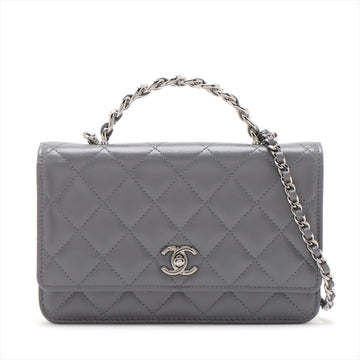 Top Quality Chanel Matrasse  2WAY Shoulder Bag Gr Silver G