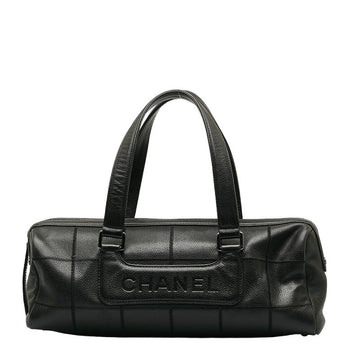Top Quality Chanel Chocolate Bar Logo Mini Boston Bag Handbag Black Caviar S  CHANEL