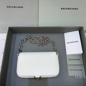 BLN-Ciaga Bondage Wallet With Chain White, For Women,  Bags 8in/20Luxe Carry