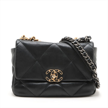 Top Quality Chanel 19  Chain Shoulder Bag Black Gold  AS1160