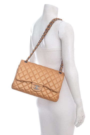 Top Quality Chanel 2011 Metallic Bronze Jumbo Double Flap Handbag