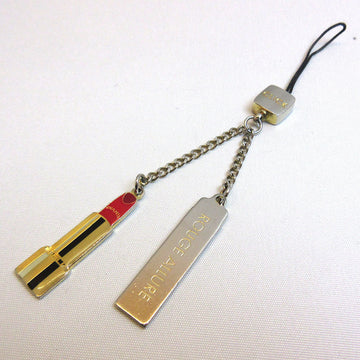 Top Quality Chanel Metal Mobile Strap Keychain Gold Black Red Lipstick Motif