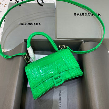BLN-Ciaga Hourglass XS Handbag In Bright Green, For Women,  Bags 7.4in/19Luxe Carry 5928331U6AK3809