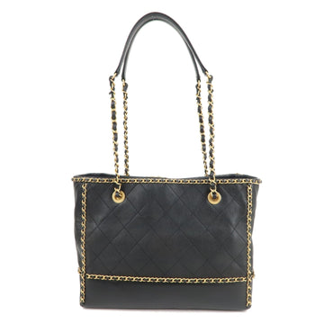 Top Quality Chanel Matelasse Lamb Skin Chain Around Tote Bag Black AS2739