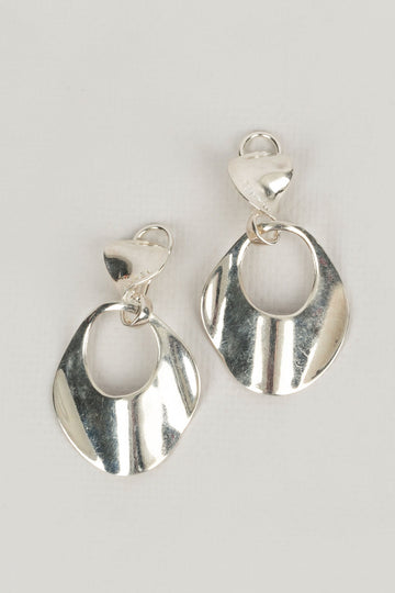 Boucles d'oreilles argent?©es Chanel