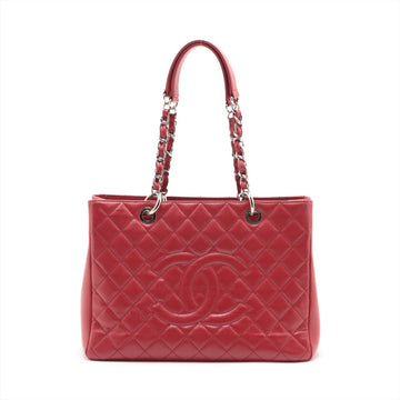 Top Quality Chanel GST Caviar S Tote Top Bag Red Silver Gold  17th
