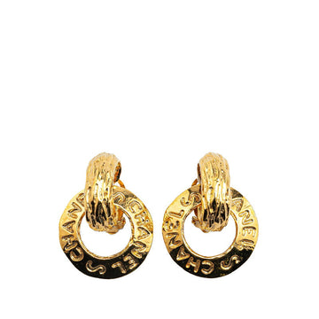 Top Quality Chanel   Logo Round Swing Earrings Gold