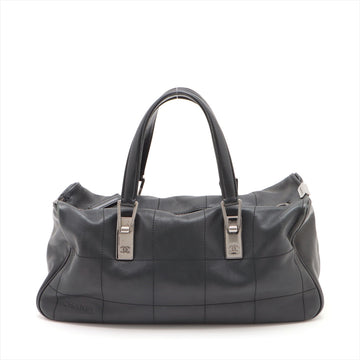 Top Quality Chanel Chocolate Bar  Handbag Black Silver G  7th