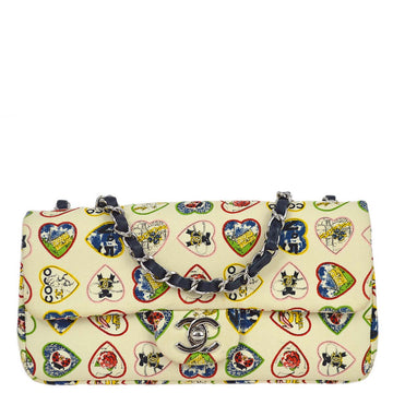Top Quality Chanel * 2005-2006 Ivory Canvas Valentine Shoulder Bag
