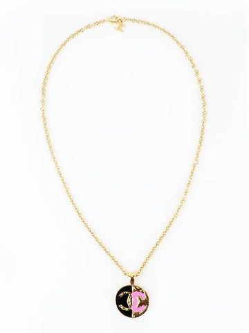 CC Logo Pendant Chain Necklace Gold Chanel