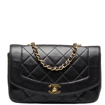 Top Quality Chanel Matrases Diana Chain Chain houlder Bag Black Gold   Chanel