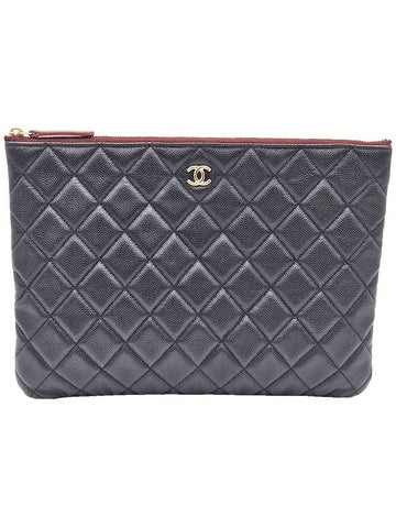 Top Quality Chanel A82545 Black Caviar Gold Classic New Medium Clutch 31st Chanel