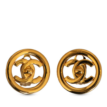 Top Quality Chanel   Coco Turn Lock Motif Earrings Gold Plated Women's