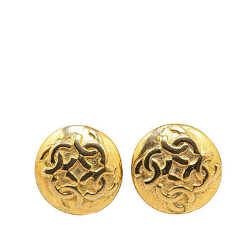Top Quality Chanel   Coco Mark Round Earrings Gold