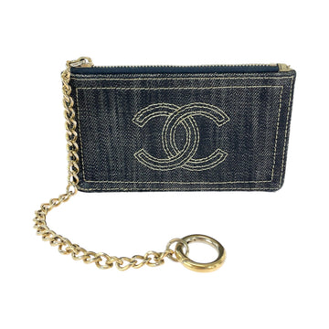 Top Quality Chanel Denim Coin Case with Chain
