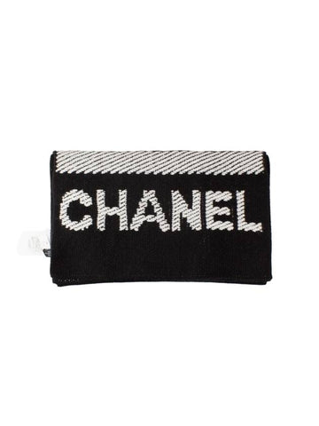Cashmere Initial Muffler Black Chanel
