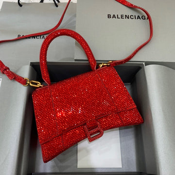 BLN-Ciaga Hourglass Small Handbag In Red, For Women,  Bags 9in/23Luxe Carry