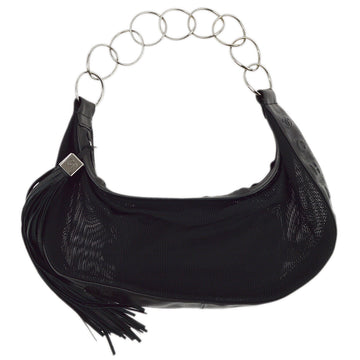 Top Quality Chanel Black Canvas Fringe Mesh Shoulder Bag