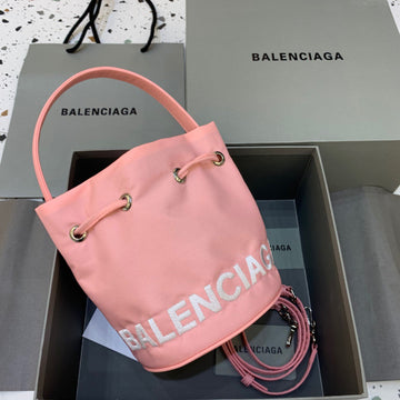 BLN-Ciaga Le Cagole Medium Bucket Bag In Light Pink, For Women,  Bags 11.8in/30Luxe Carry