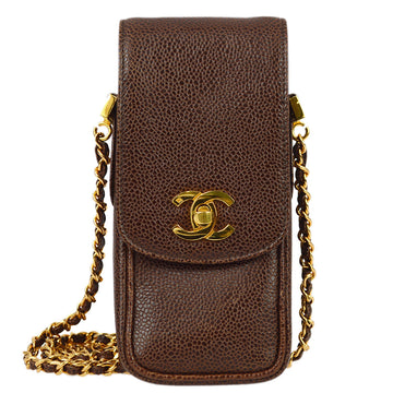 Top Quality Chanel Brown Caviar Chain Shoulder Bag Pouch