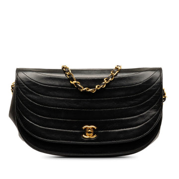 Top Quality Chanel Coco Half Moon Chain Shoulder Bag Black   Chanel