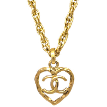 Top Quality Chanel Heart Chain Pendant Necklace Gold 1982