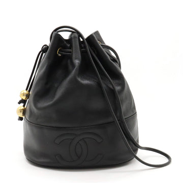 Top Quality Chanel Black Lambskin Bucket Shoulder Bag