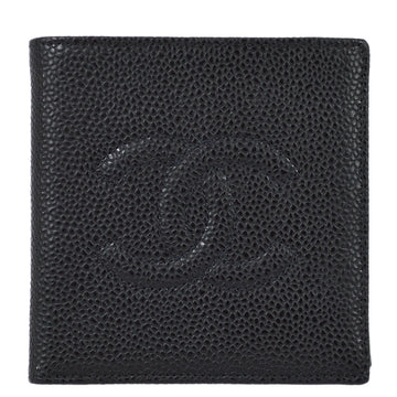 Top Quality Chanel 2000-2002 Black Caviar Bifold Wallet Purse