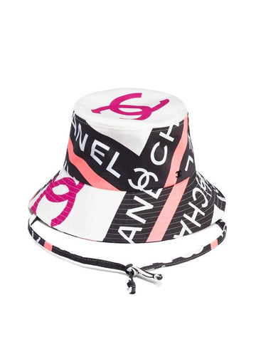 CC Logo Cloche Bucket Hat Black Pink Chanel
