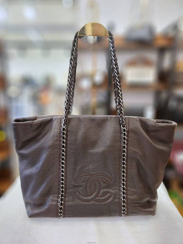 Daol Sangin Branch CC chain shopper bag burgundy 10th condition A Chanel