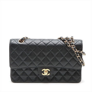 Top Quality Chanel Matrasse 25 Caviar S Double Flap Double Chain Bag Black Silver  8th A01112