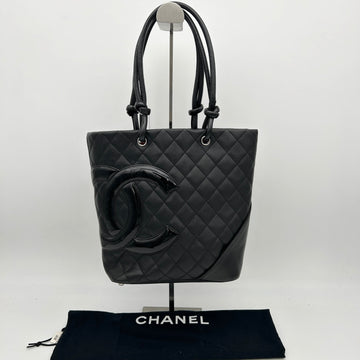 Top Quality Chanel Cambon Ligne Black Calfskin Tote Handbag