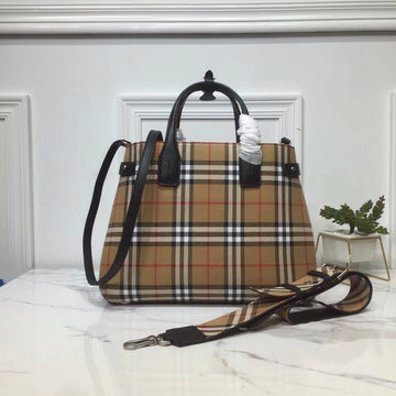 B-Berry - Luxe Carry  House Check Derby Medium Banner Purse Tote Black For Women, Women’s Bags 14in/35Luxe Carry