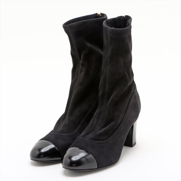 Top Quality Chanel Coco Short Boots 36  Black G35000 Line Stone