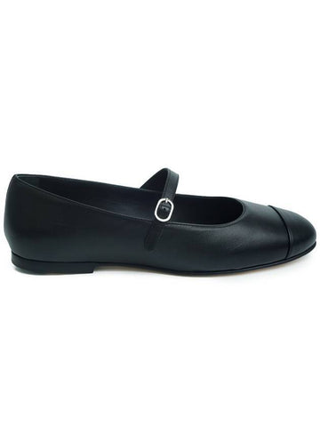 Mary Jane Lambskin Ballerina Flat Black Chanel