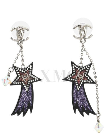 Long Earrings Shooting Star Resin CC Logo Dangle Chanel