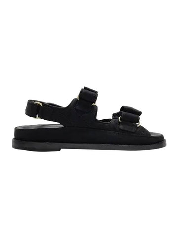 WoMen's Ribbon Velcro Sandals Black Chanel
